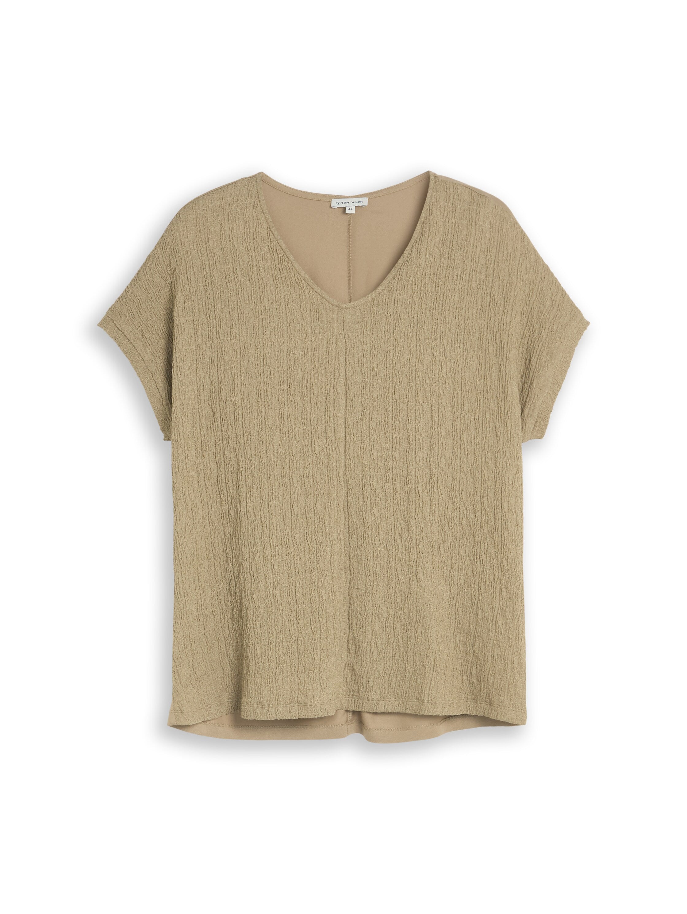 Plus Size - Loose Fit T-Shirt im Material-Mix