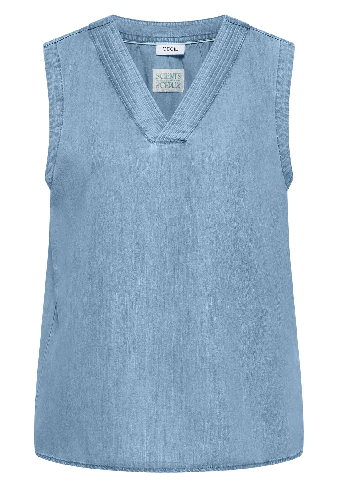 Blusentop im Denim-Look mit V-Neck