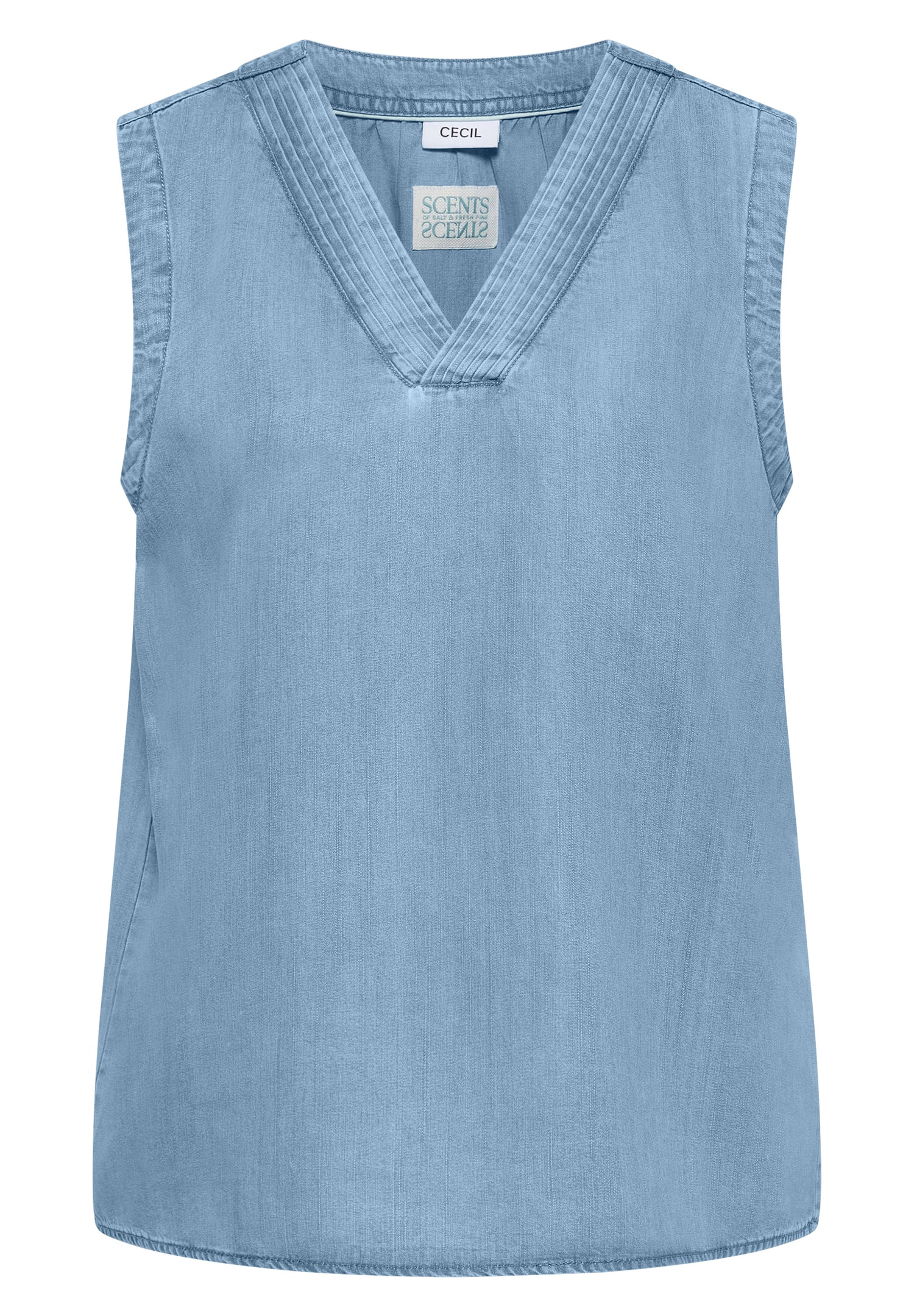 Blusentop im Denim-Look mit V-Neck