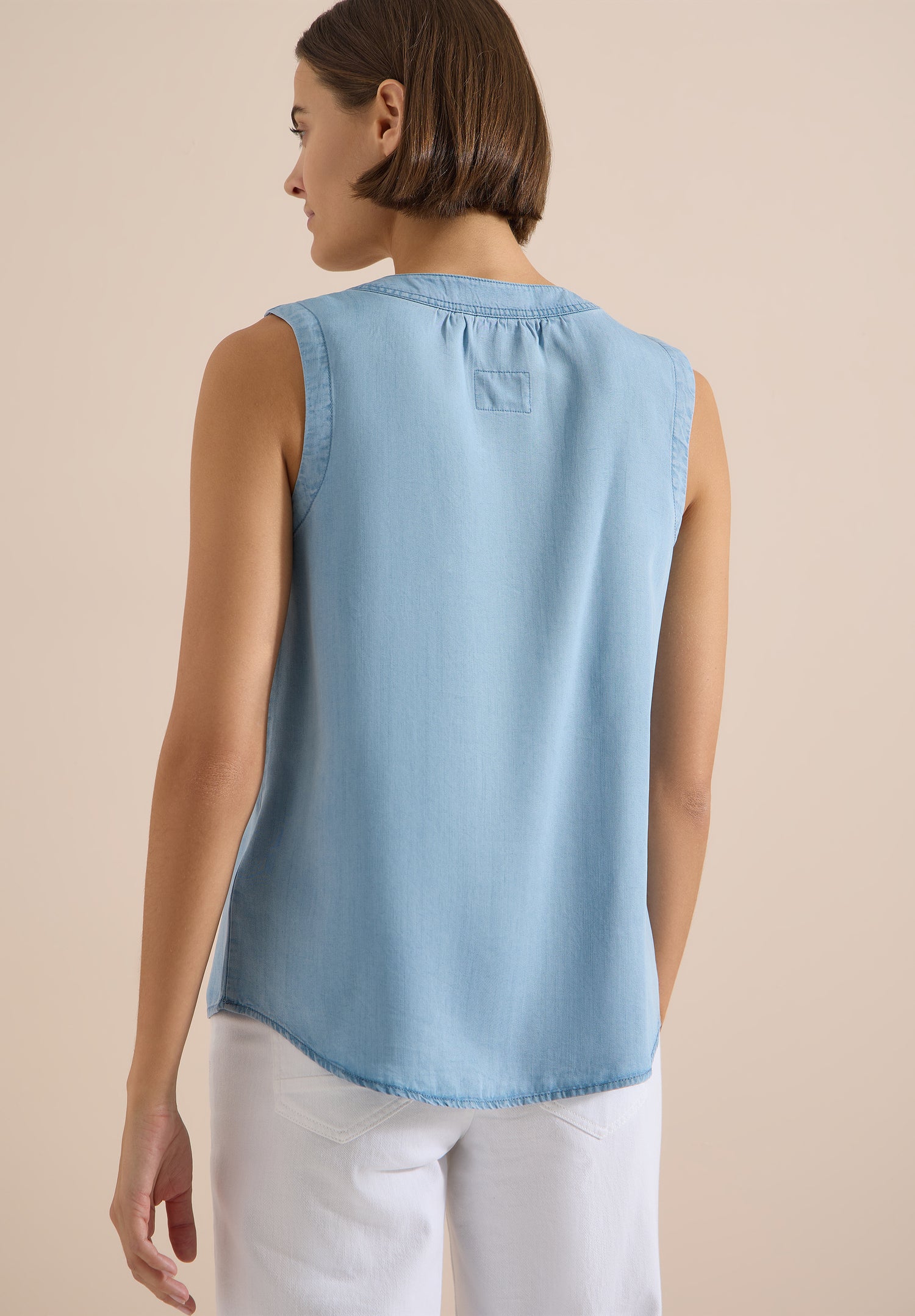 Blusentop im Denim-Look mit V-Neck