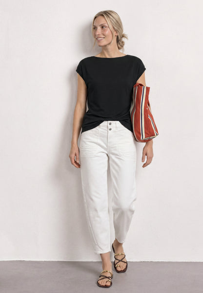 Dropped Shoulder Shirt mit Raffung
