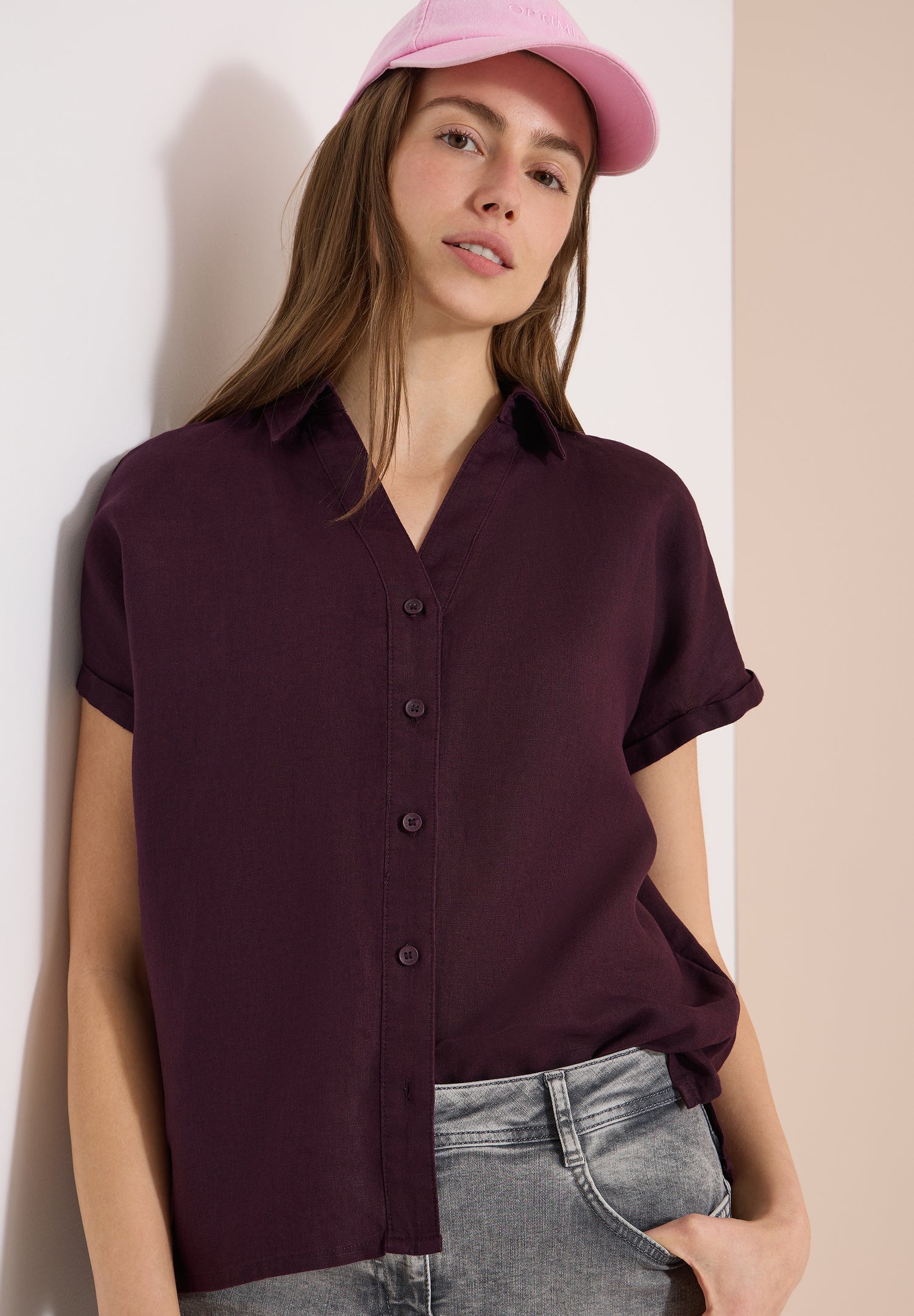 Dropped Shoulder Bluse aus Leinen
