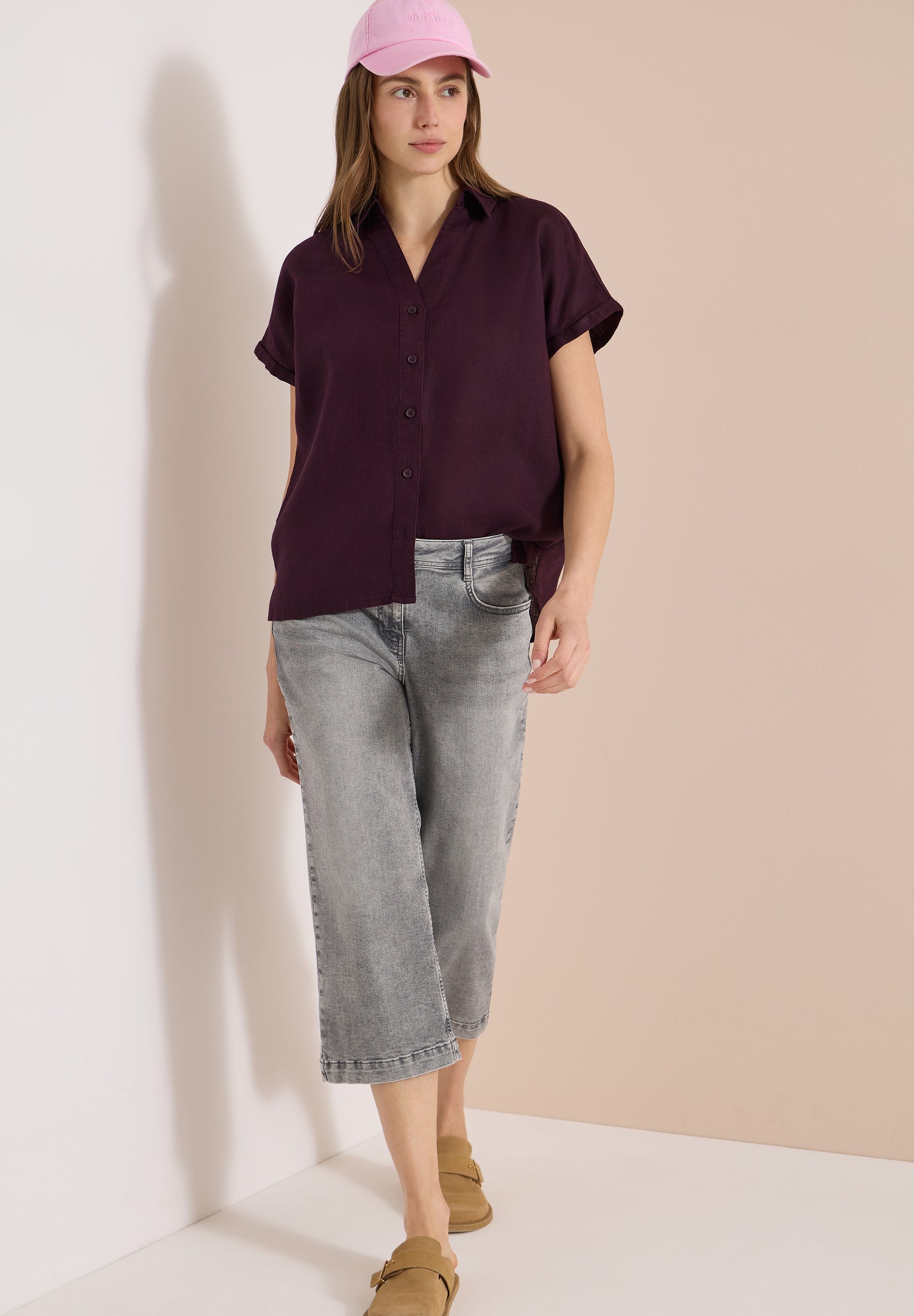 Dropped Shoulder Bluse aus Leinen