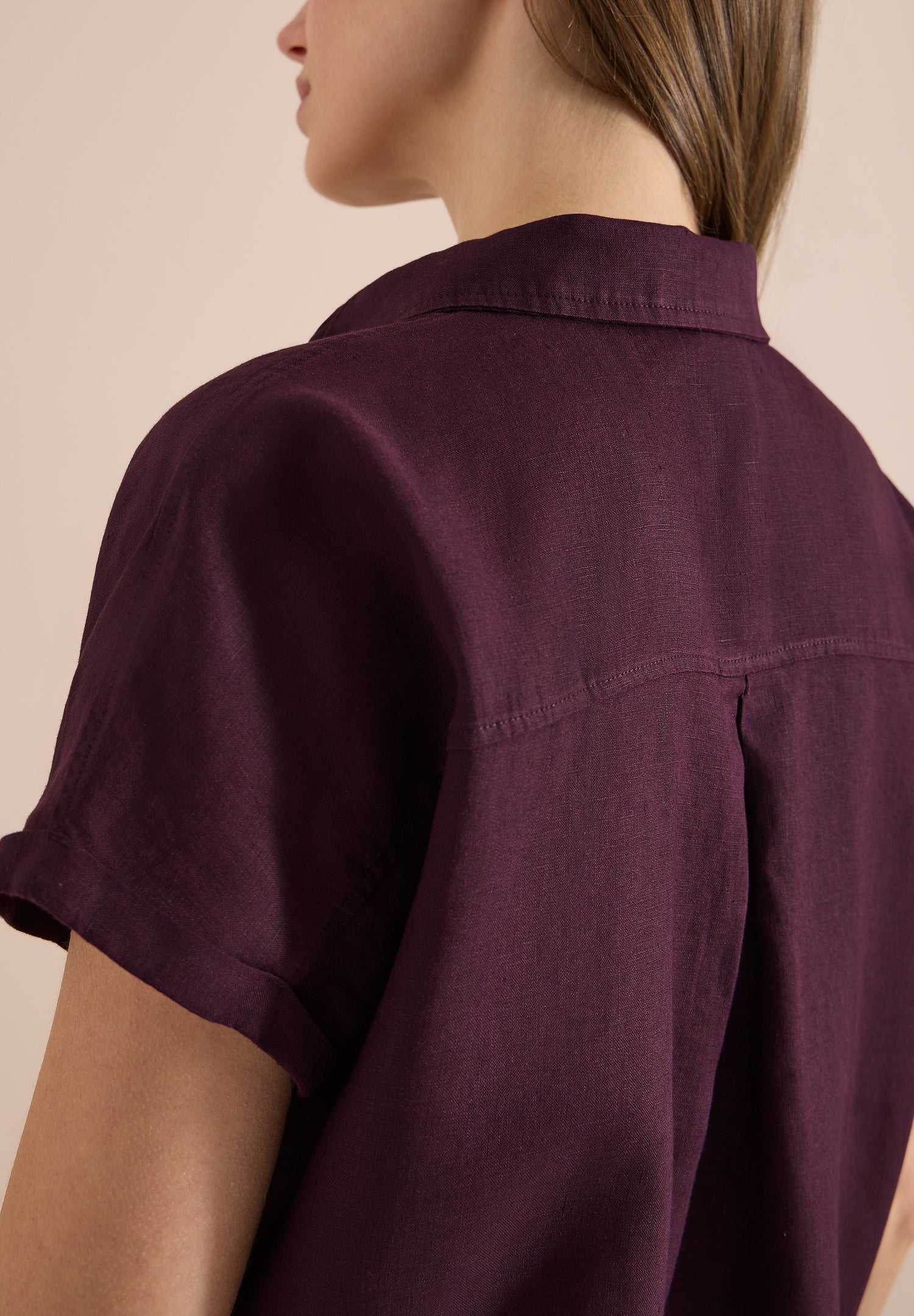 Dropped Shoulder Bluse aus Leinen