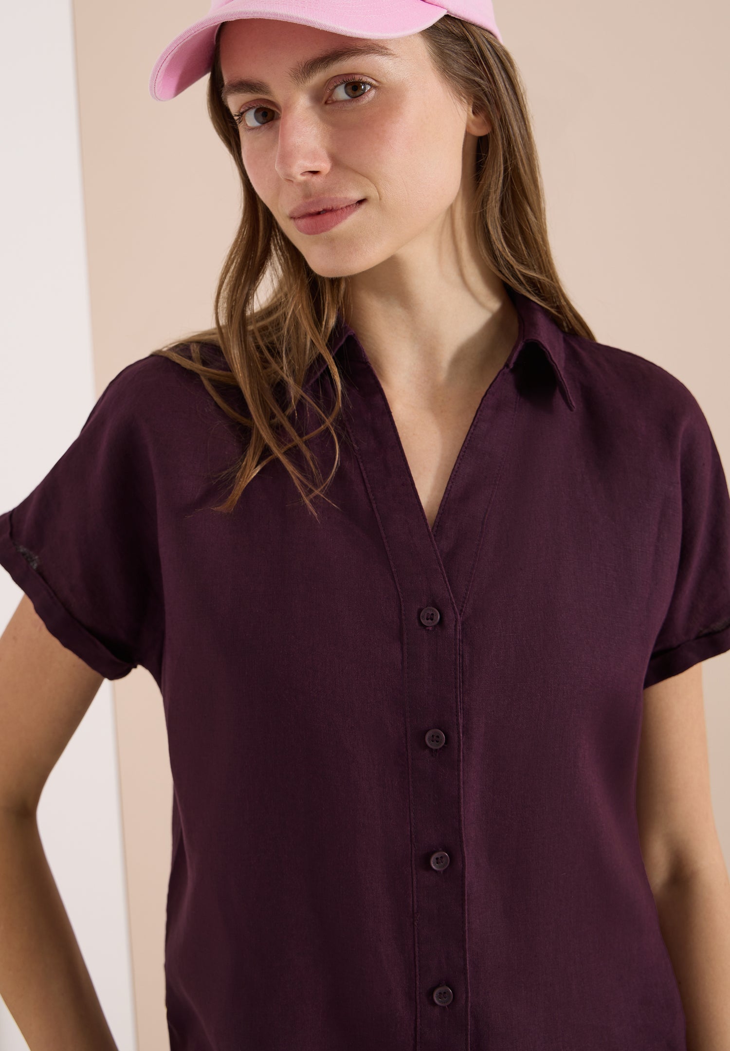 Dropped Shoulder Bluse aus Leinen