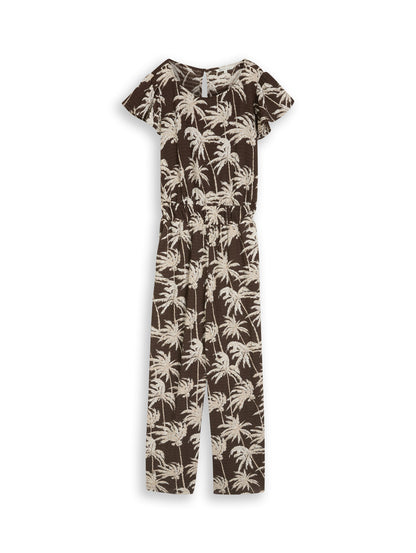 Crinkle Jumpsuit mit Rüschenärmeln