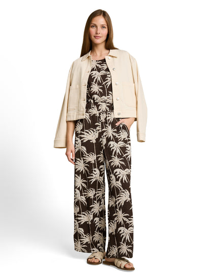 Crinkle Jumpsuit mit Rüschenärmeln
