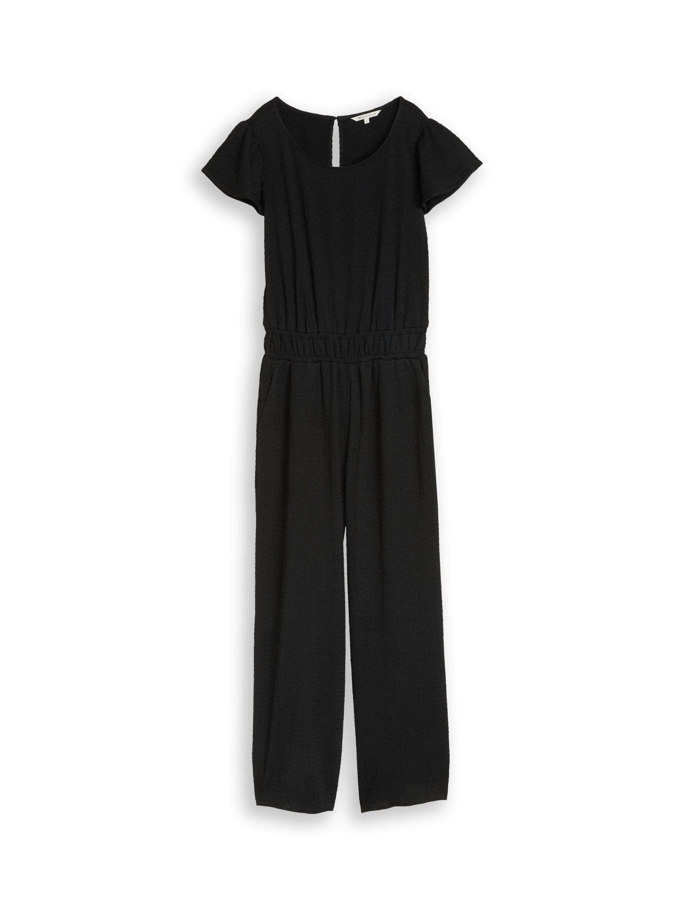 Crinkle Jumpsuit mit Rüschenärmeln