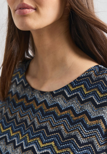 Dropped Shoulder Blusenshirt mit Rundhals
