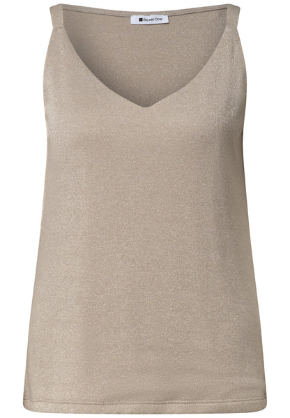 Top mit V-Neck und Glitzerdetails