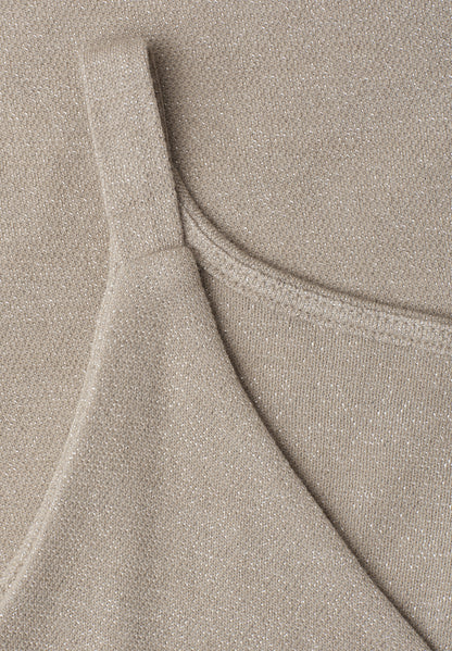 Top mit V-Neck und Glitzerdetails