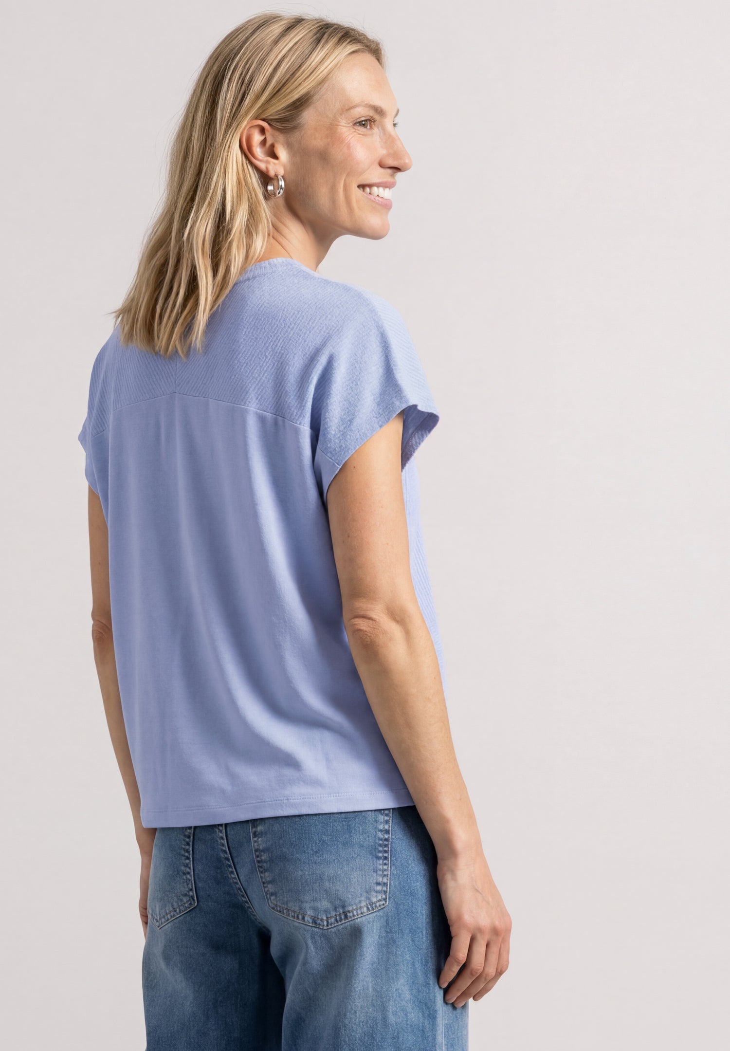 Dropped Shoulder Shirt mit Strukturmix