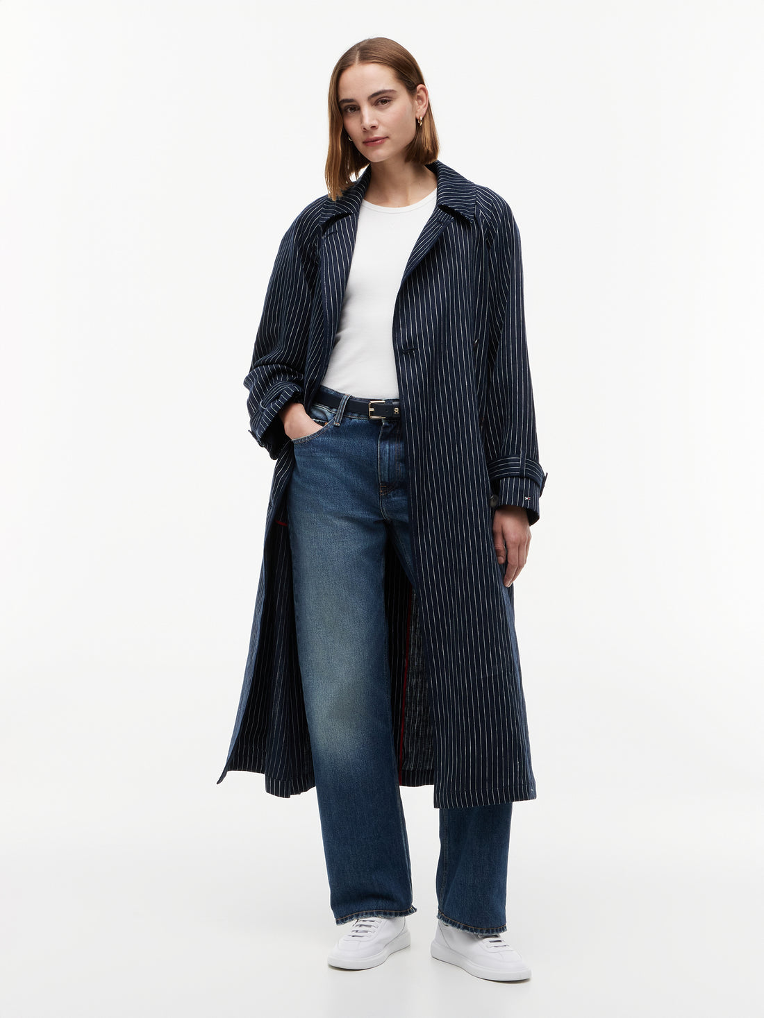 LINEN STRIPE NAUTICAL TRENCH