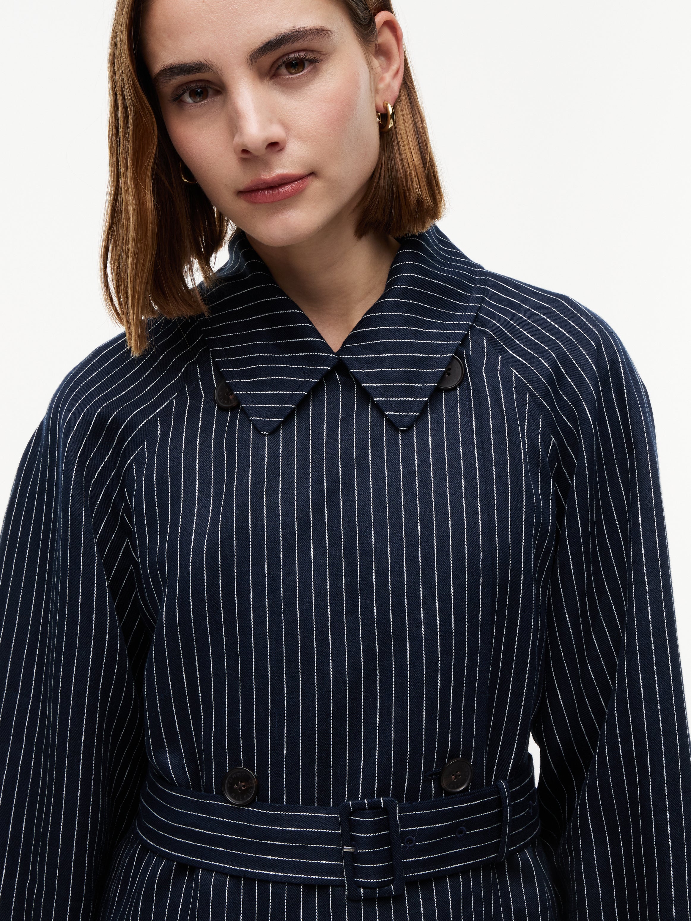 LINEN STRIPE NAUTICAL TRENCH