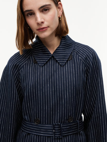 LINEN STRIPE NAUTICAL TRENCH
