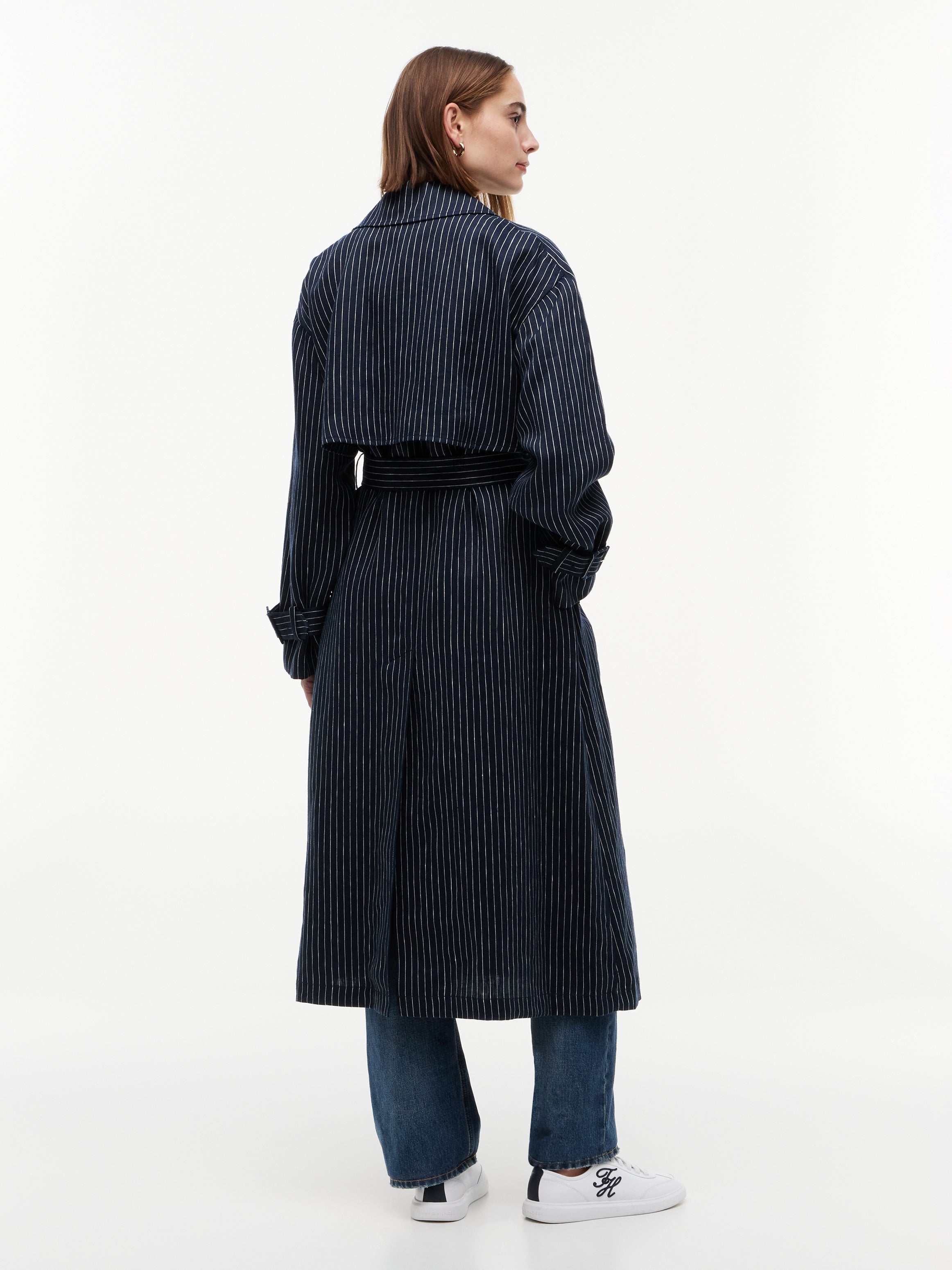 LINEN STRIPE NAUTICAL TRENCH