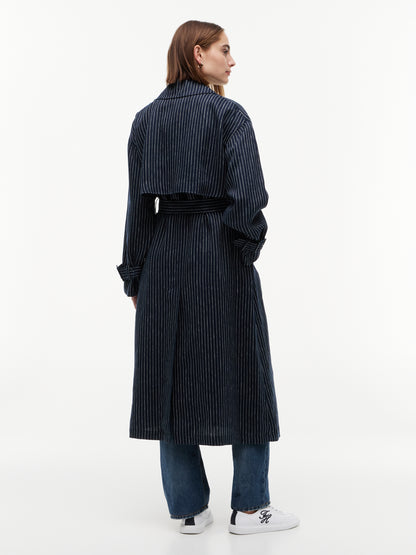 LINEN STRIPE NAUTICAL TRENCH