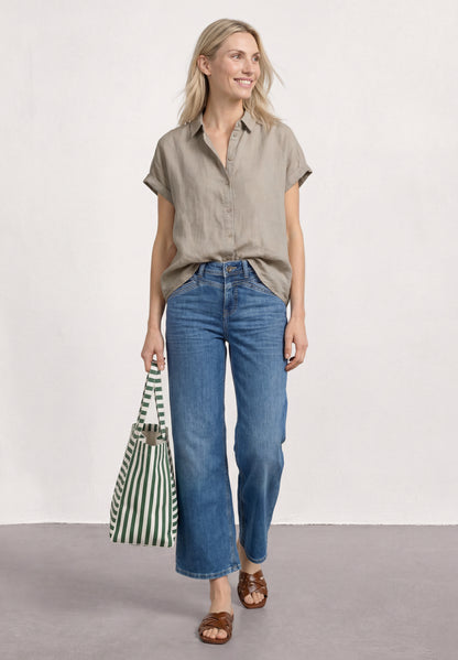 Dropped Shoulder Bluse aus Leinen