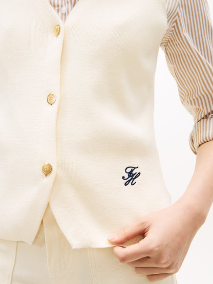 Premium Knit Slim V-Neck Sweater Vest