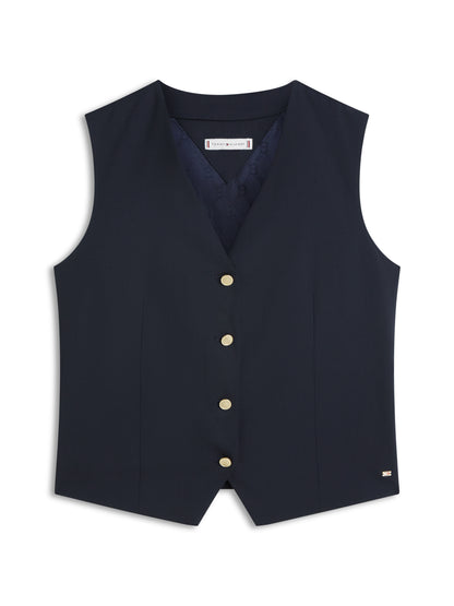 Timeless Wool Blend Gold-Tone Button Waistcoat