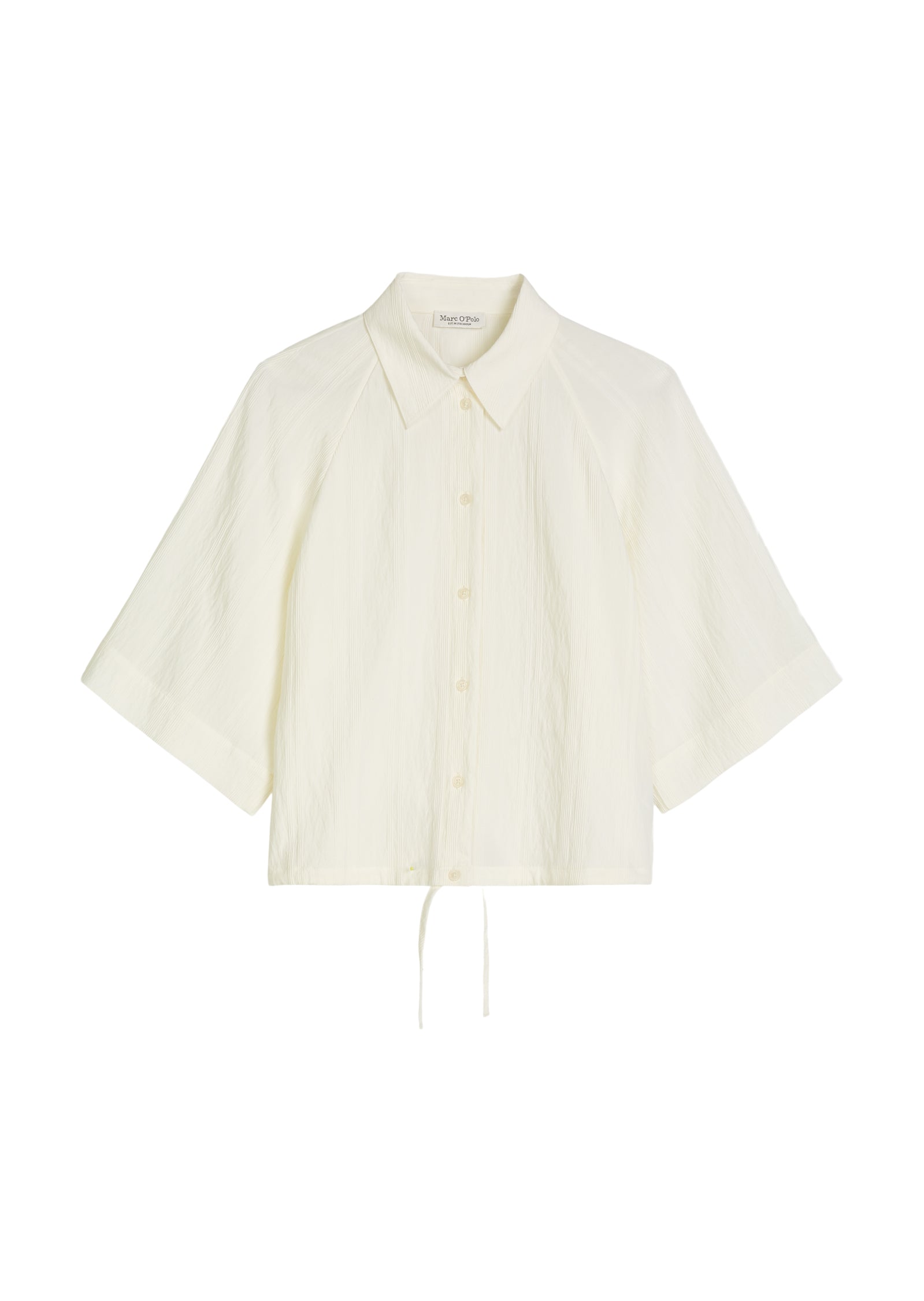 Kurzarm-Crinkle-Bluse relaxed