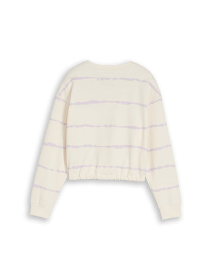 Cropped Sweatshirt mit Batikmuster