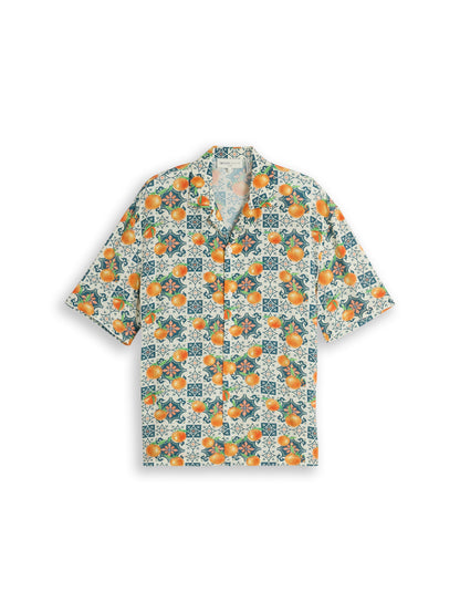 Loose Fit Resort Kurzarmhemd mit Rückenprint