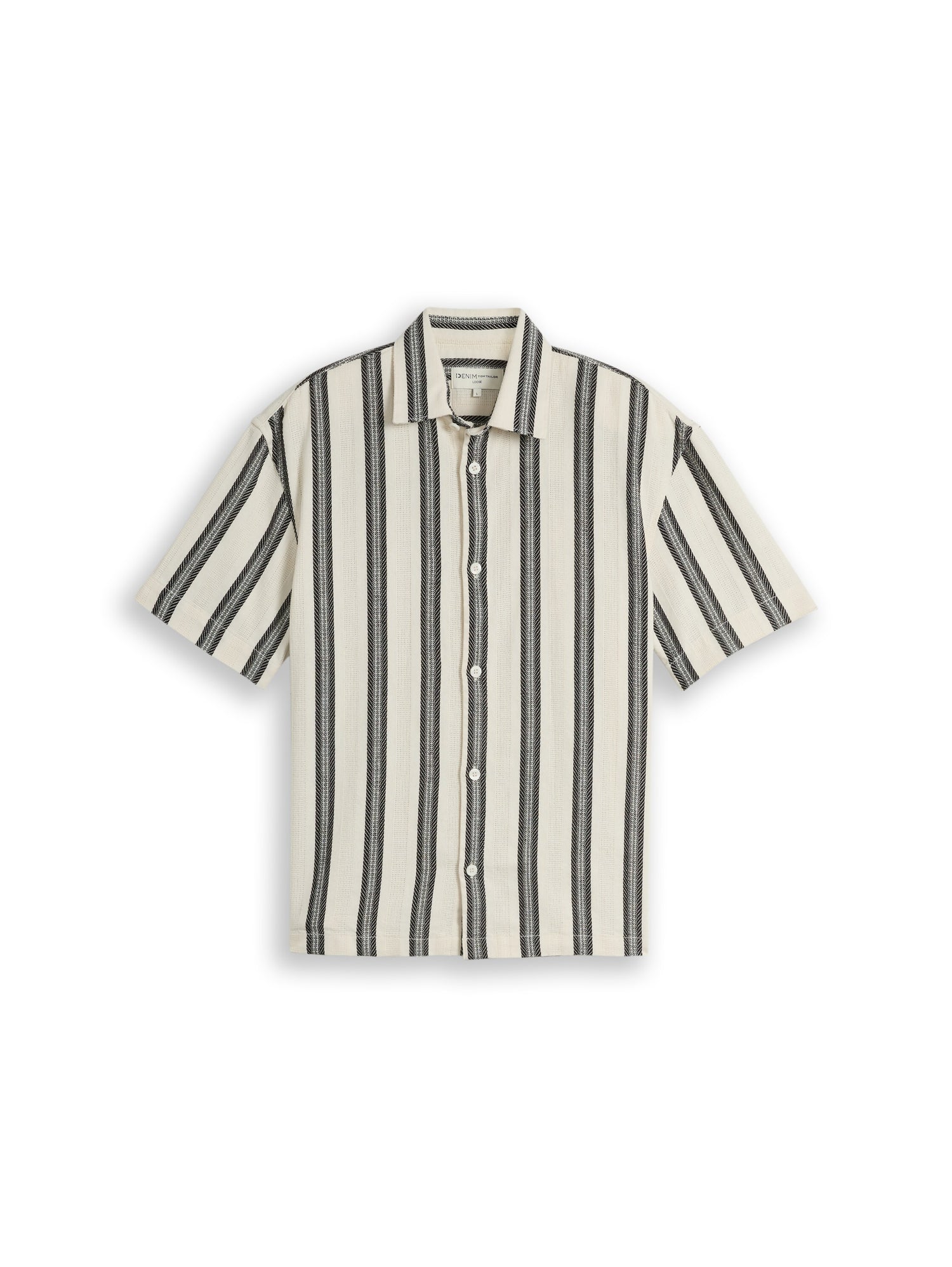 Loose Fit Kurzarmhemd mit Streifenmuster