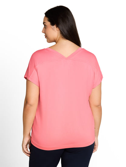 Plus Size - T-Shirt mit V-Ausschnitt