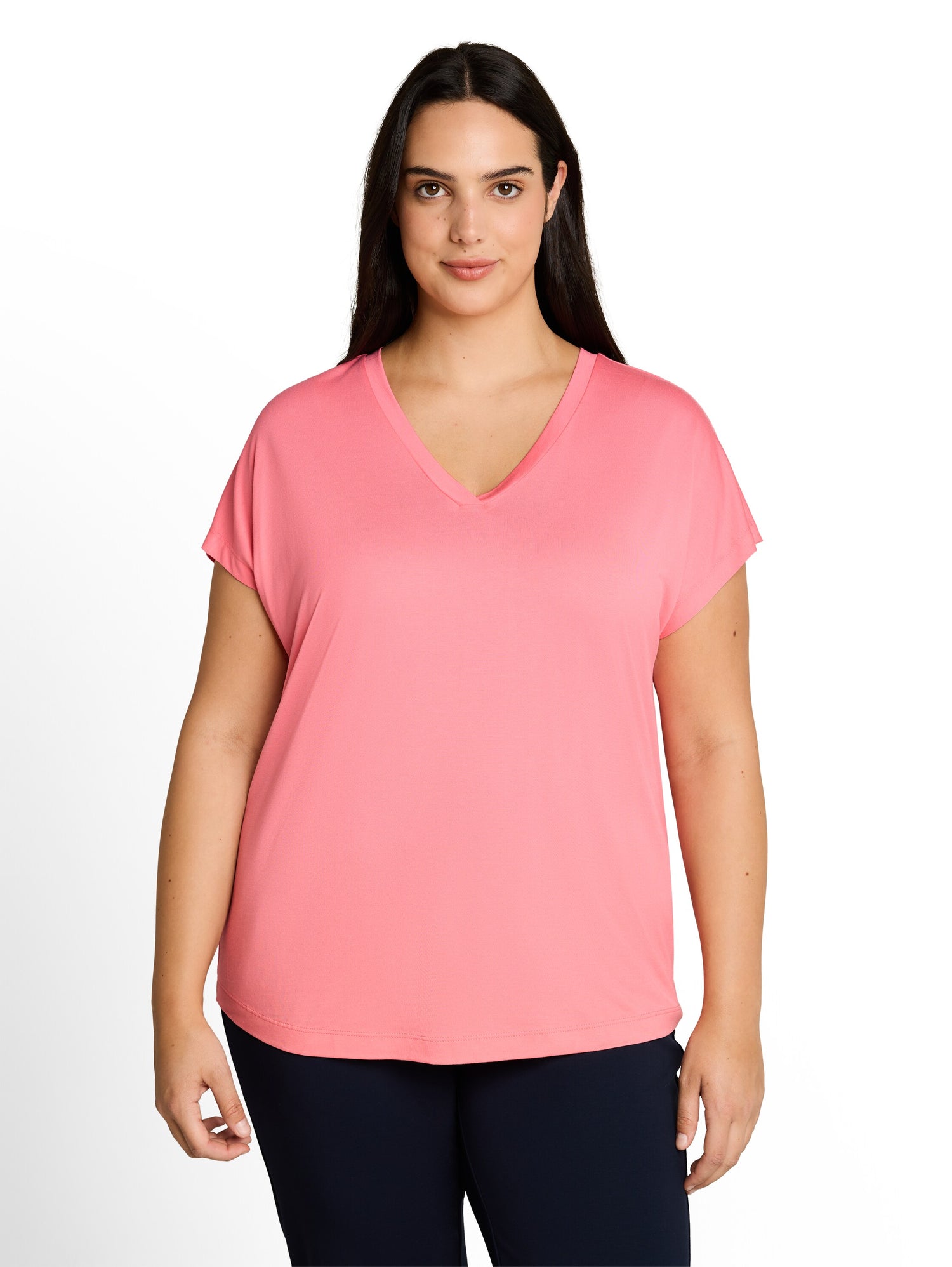 Plus Size - T-Shirt mit V-Ausschnitt