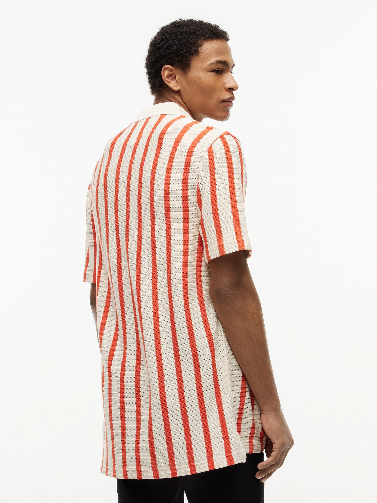 OPEN KNIT RELAXED FIT POLO