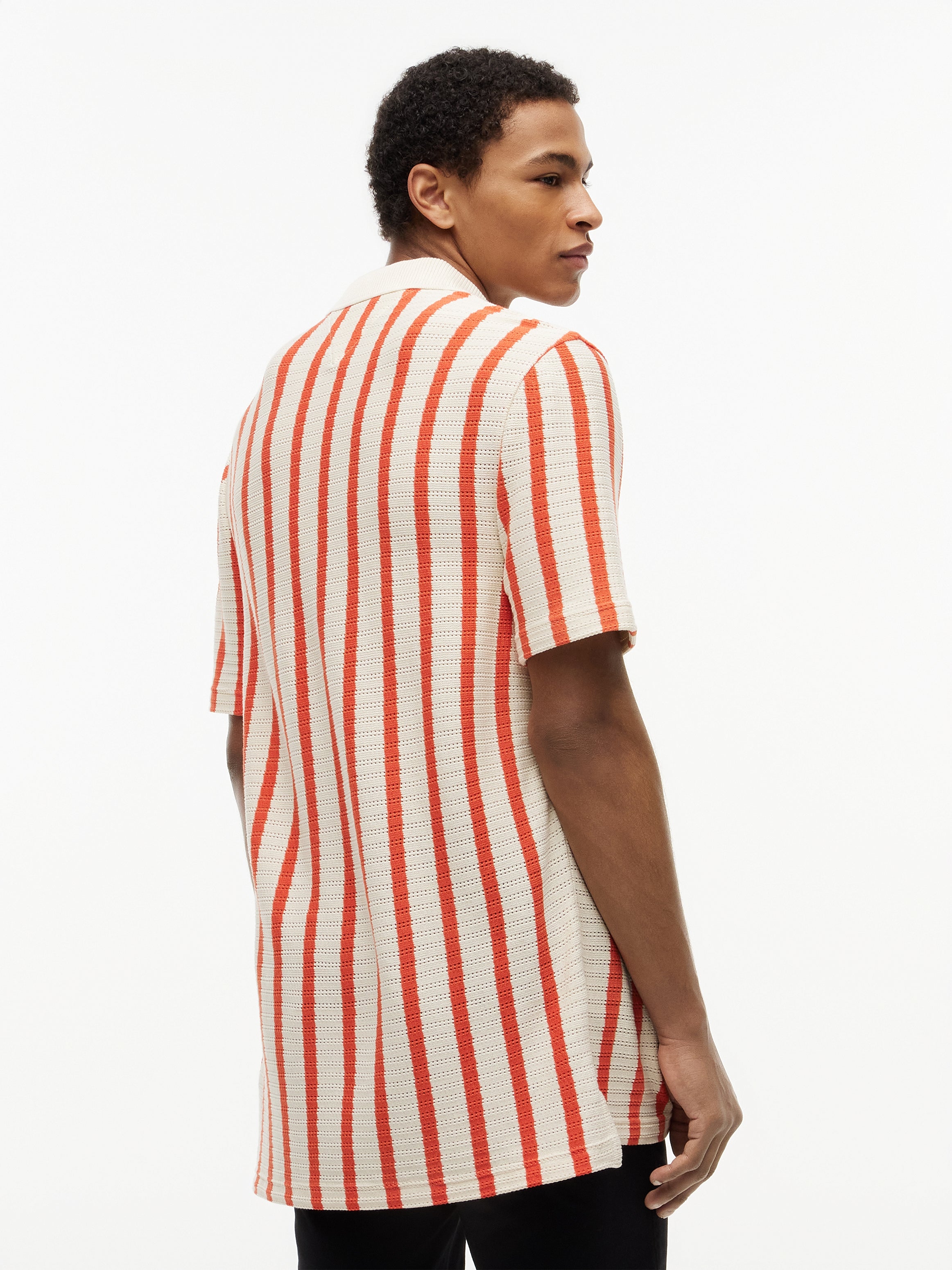 OPEN KNIT RELAXED FIT POLO