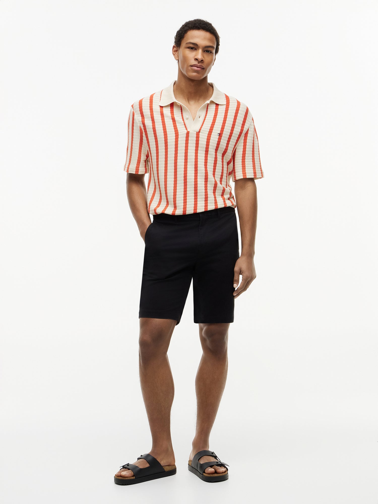 OPEN KNIT RELAXED FIT POLO