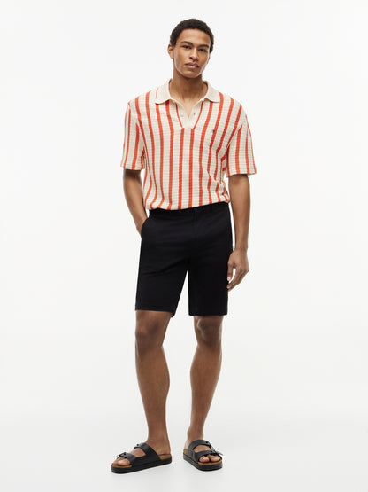 OPEN KNIT RELAXED FIT POLO