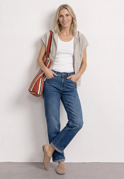 Weste im Silk-Look mit Kapuze