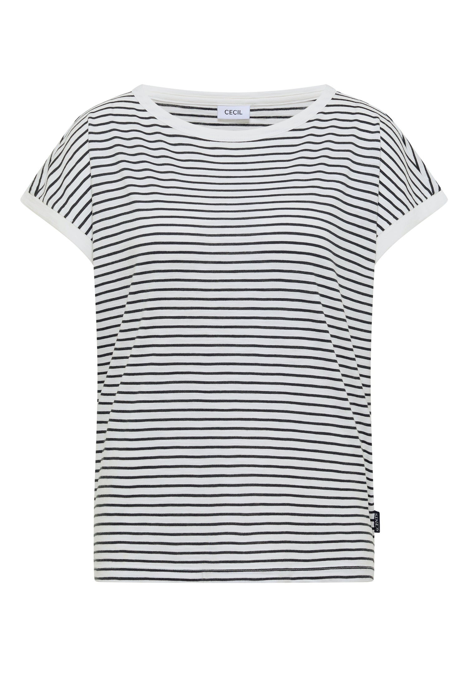T-Shirt mit Boat Neck und Streifen
