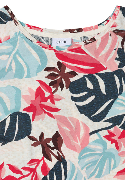 T-Shirt mit U-Boot-Ausschnitt und Print