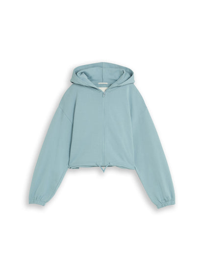 Cropped Hoodie Sweatjacke mit Kordelzug