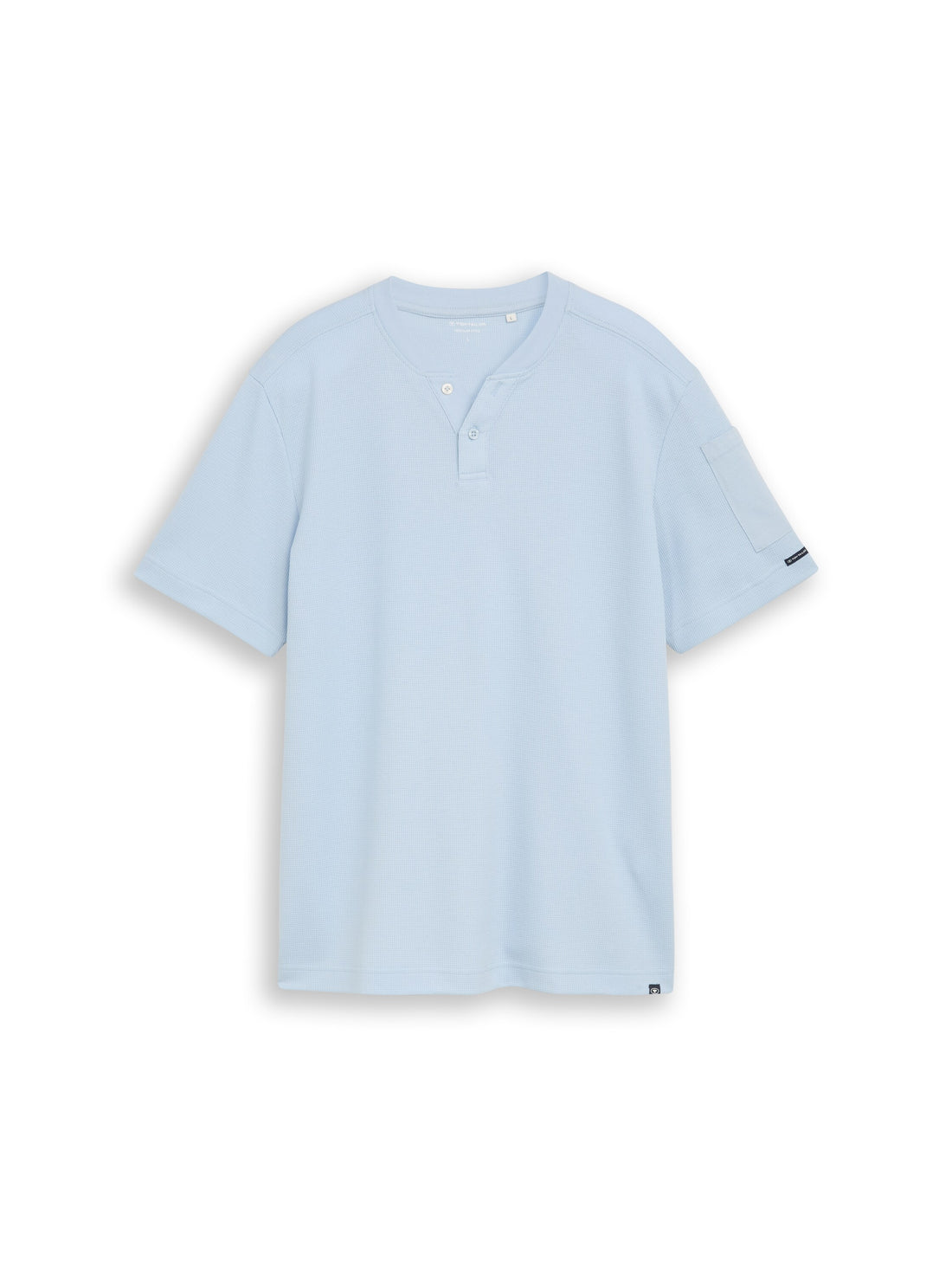 Henley T-Shirt mit Waffelstruktur