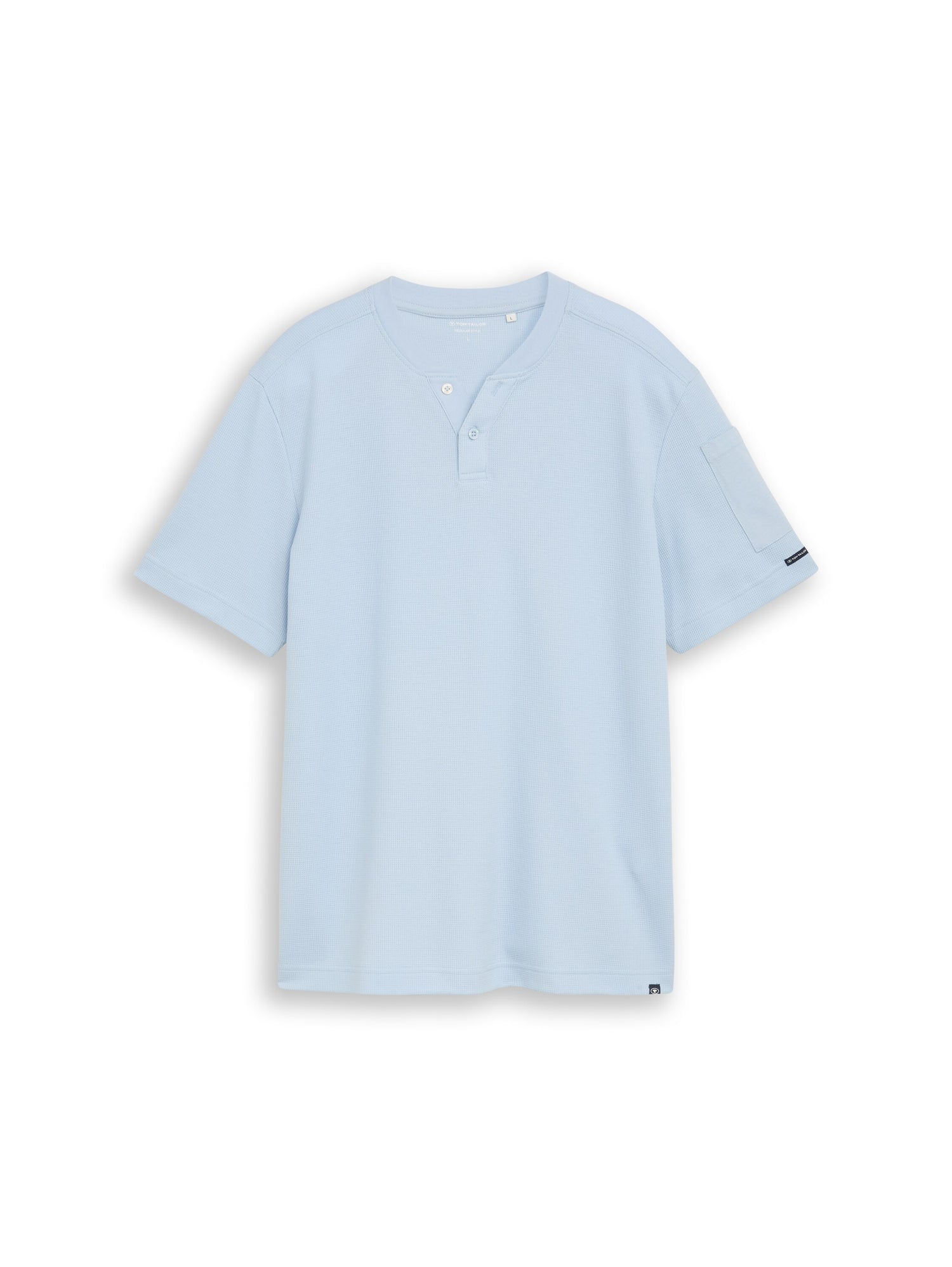 Henley T-Shirt mit Waffelstruktur