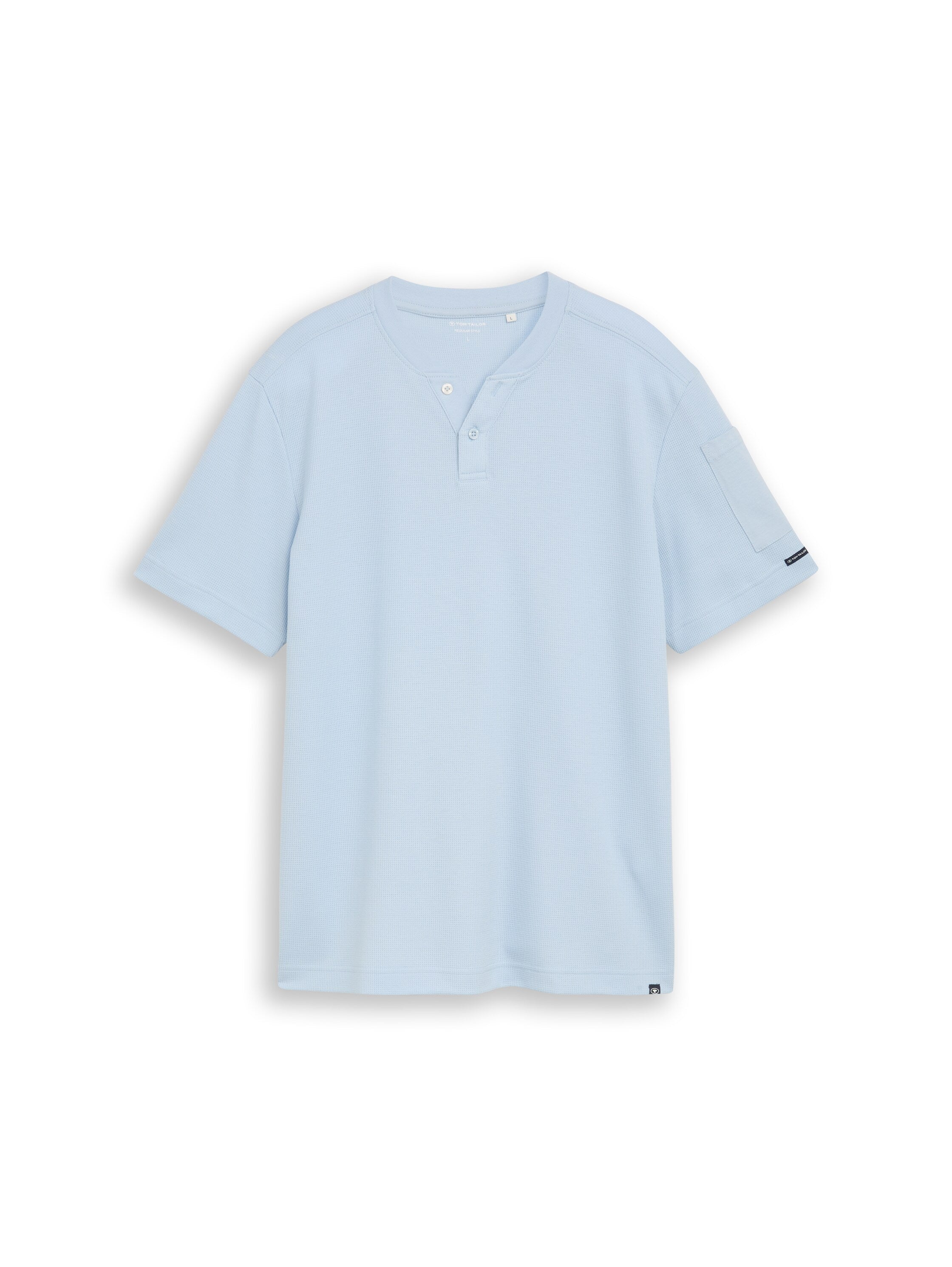 Henley T-Shirt mit Waffelstruktur