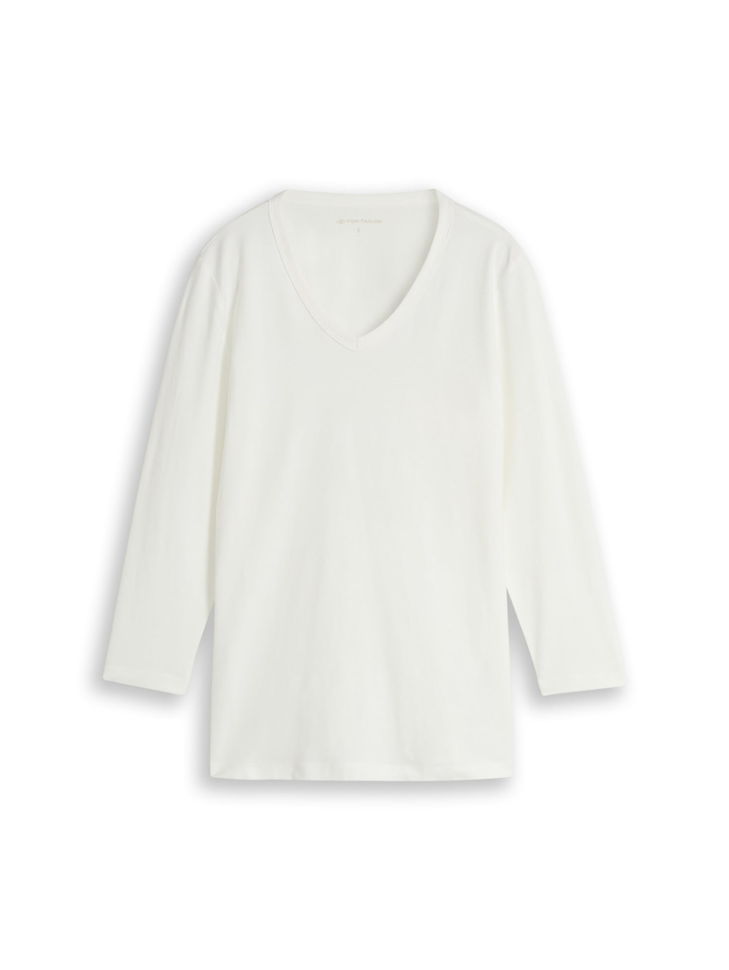 Basic Langarmshirt mit V-Ausschnitt