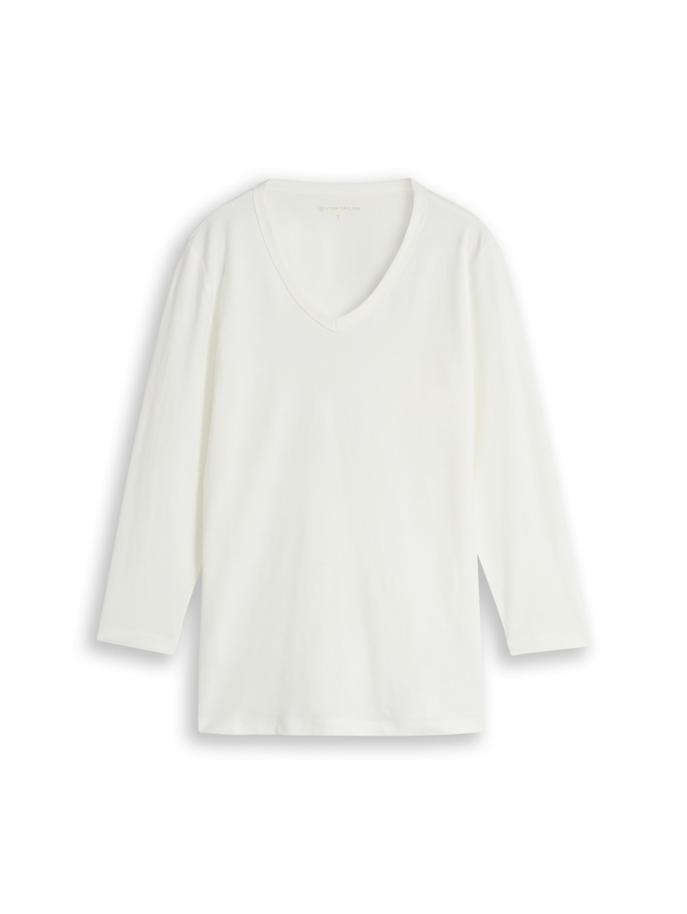 Basic Langarmshirt mit V-Ausschnitt