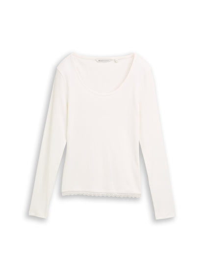 Langarmshirt mit Spitze