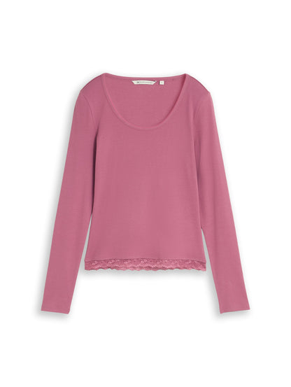 Langarmshirt mit Spitze