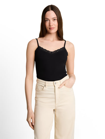Slim Fit Top mit Spitze