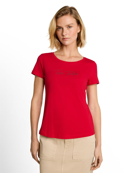 T-Shirt mit Glitzer-Logo