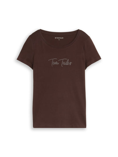 T-Shirt mit Glitzer-Logo