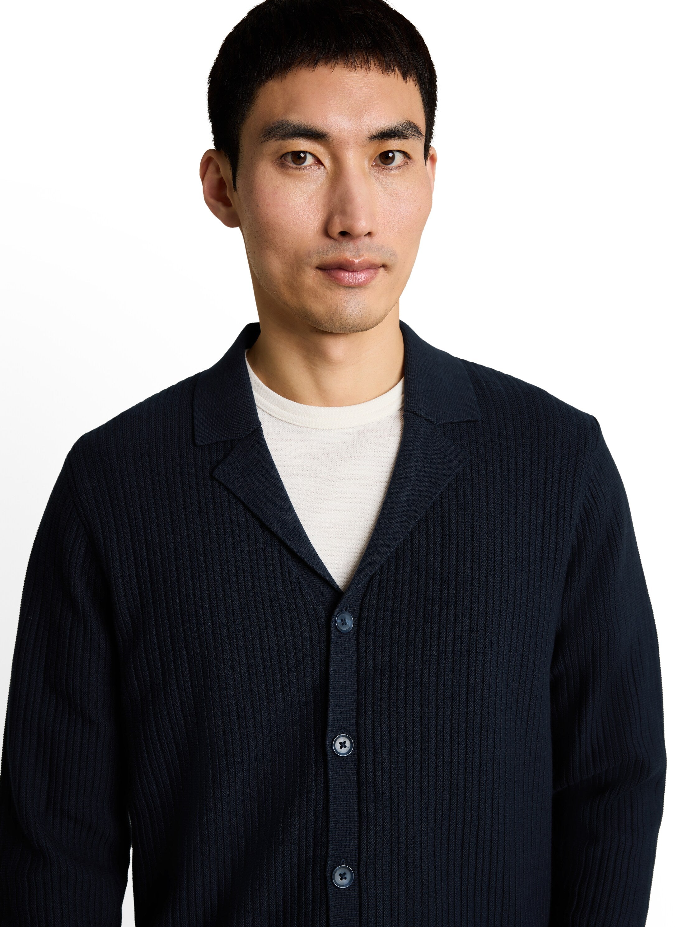 Strickjacke mit Polokragen