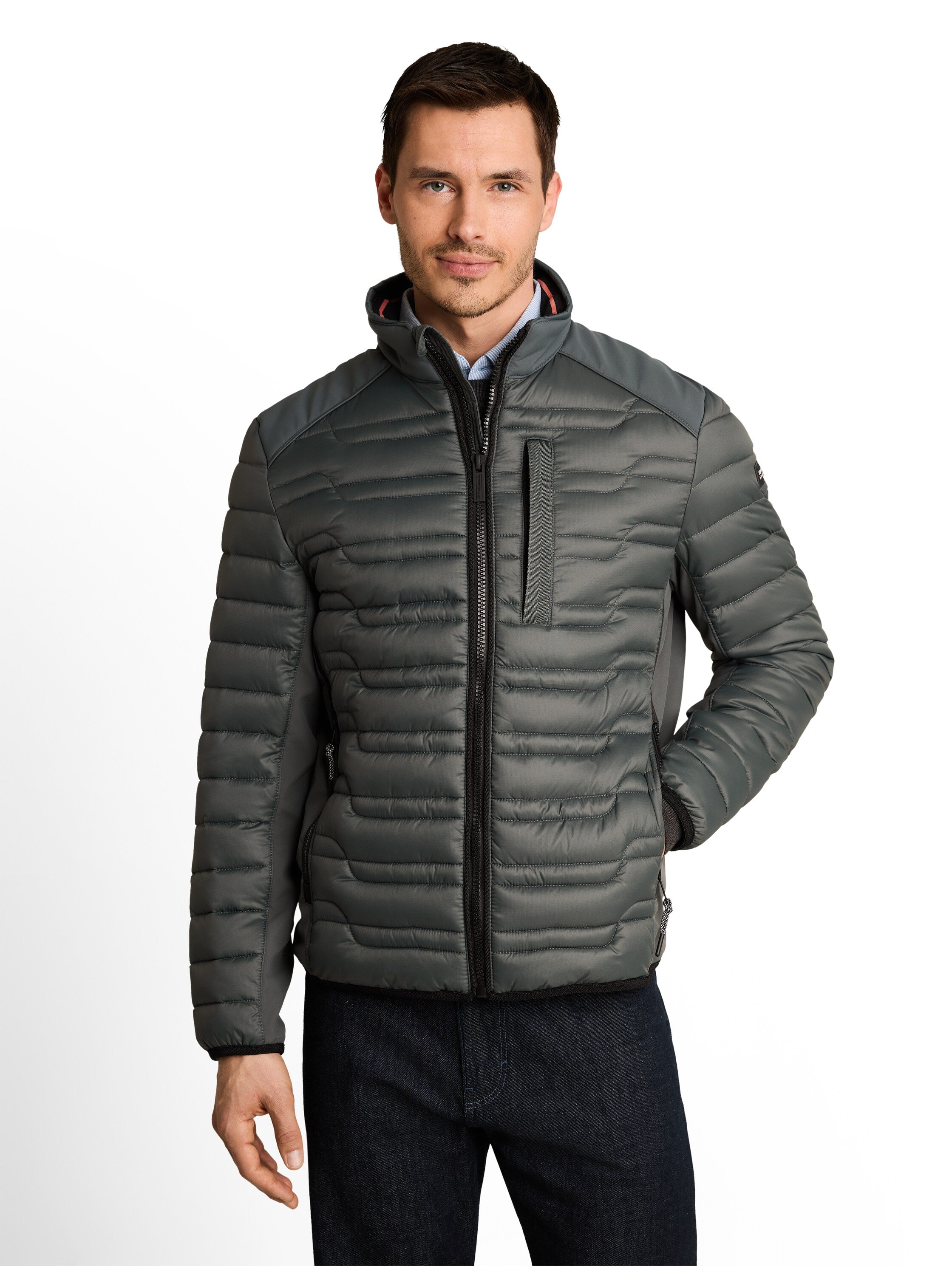 Lightweight Hybrid Steppjacke mit Stehkragen